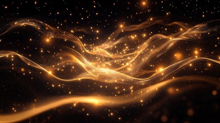 Obraz premium Abstract glowing surface with luminous nodes in deep space, exuding a sense of innovation, technology, and mystery.