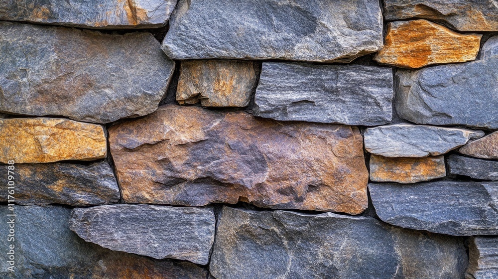 Poster dark slate stone wall with rich texture, ideal for use in modern architectural backgrounds, exuding 