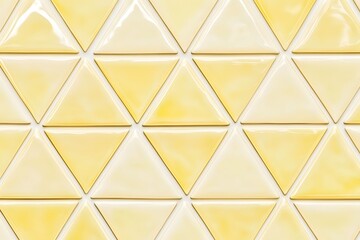 Fototapeta premium Equilateral Triangle Tiles in Yellow and Off-White
