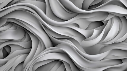 Obraz premium Abstract background of flowing, undulating, gray ribbons.
