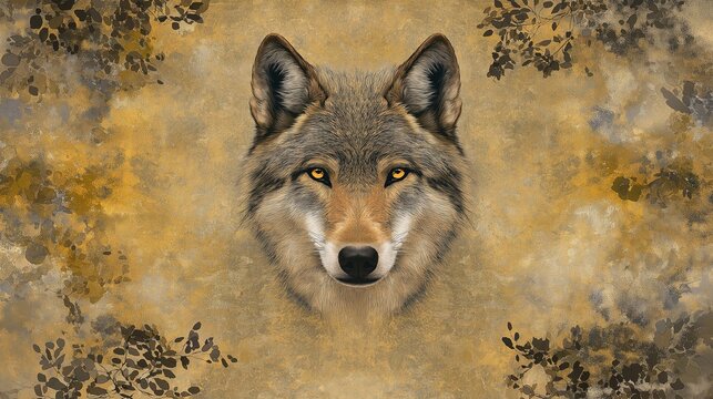 A wolf is staring at the camera