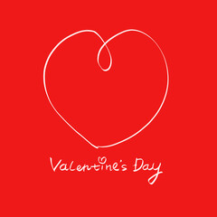 バレンタインデーのシンプルな白い線のハート