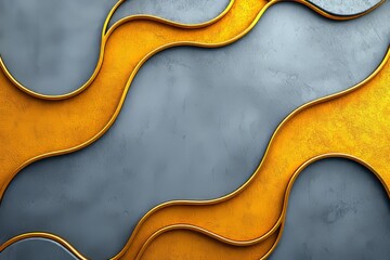 Obraz premium Abstract Gray and Gold Wave Design Background
