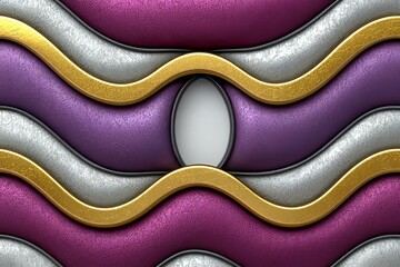 Obraz premium Abstract Metallic Wave Pattern Design with Central Void