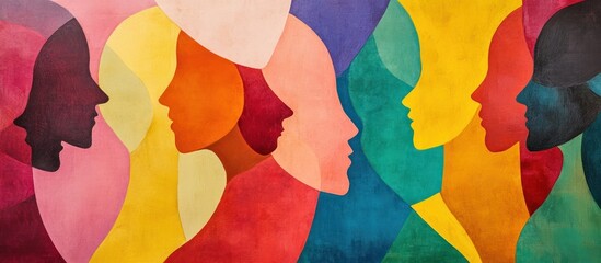 Diverse faces and profiles of different races ethnicities and identities forming a vibrant colorful mosaic that symbolizes inclusion representation and the of our shared humanity
