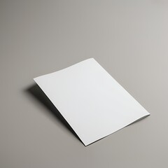 Blank A4 brochure mockup on light gray background.