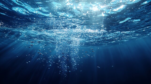 Underwater Serenity: Sunbeams Dance Through Ocean Depths