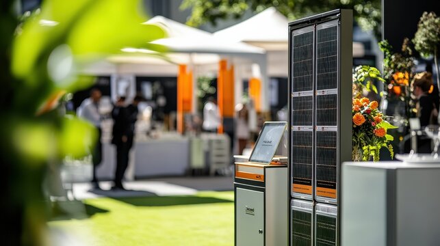 Solar Energy Installations Featured at Outdoor Event Showcasing Innovative Technology and Sustainable Solutions for a Greener Future in Urban Environments