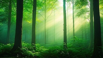 sunrise in the forest
