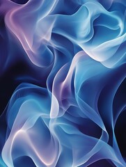 Obraz premium Abstract swirling fluid lines of vibrant blue, purple, and white colors.