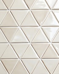 Obraz premium Pattern of Glossy Off-White Triangular Tiles