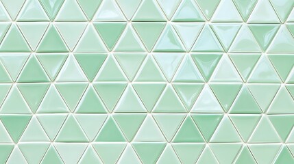Fototapeta premium Pattern of Light Green Triangular Ceramic Tiles