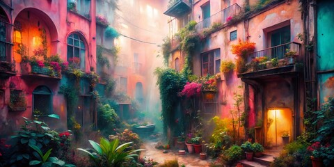 Fototapeta premium Abstract Pastel Peach Pink Urban Exploration Blur - Cityscape Stock Photo