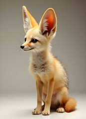 Fototapeta premium Fennec Fox Pup: A Captivating Portrait in Warm Hues