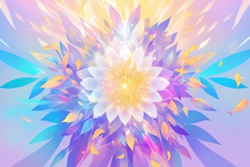 Obraz premium A Dreamy Flower Blossom Surrounded by Falling Leaves