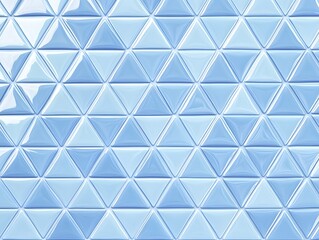 Seamless Pattern of Light Blue Glossy Triangular Tiles