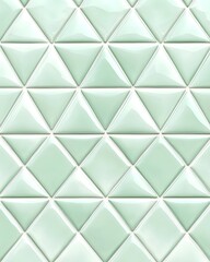 Obraz premium Seamless Pattern of Light Green Glossy Triangular Tiles