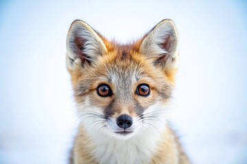 Adorable Curious Mammal with Bright Eyes on White Background - Playful Animal Stock Photo