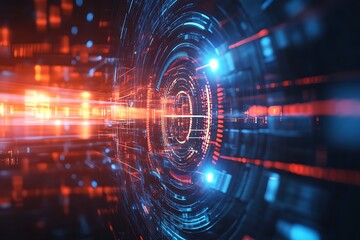 Fototapeta premium Abstract Futuristic Electronic Circuit Technology Background with Digital Patterns and High-Tech Vibes