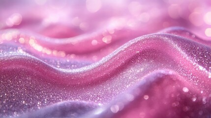 Glittering Pink Waves Abstract Background Design