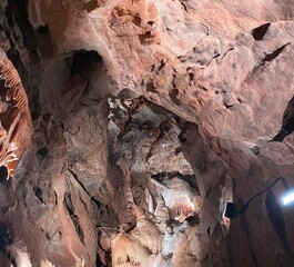 Salt cave undergroung inside ceiling