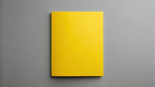 Simple yellow booklet with a plain gray background and minimalist text arrangement