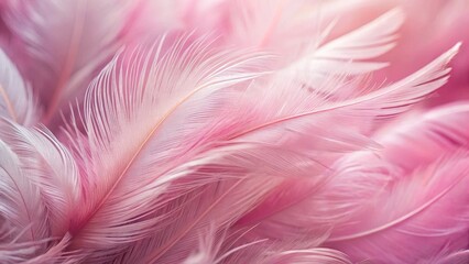 Fototapeta premium Soft Pink Feathers with Microscopic Details, microscopic views, pink bird, microscopic views