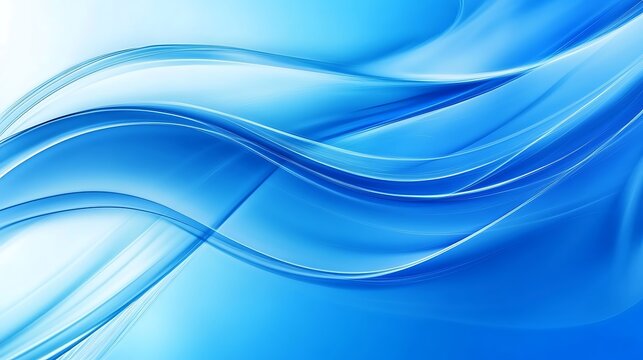 Vibrant blue abstract 3D curves blending with a colorful dynamic background