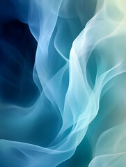 Abstract blue and white flowing fabric texture.