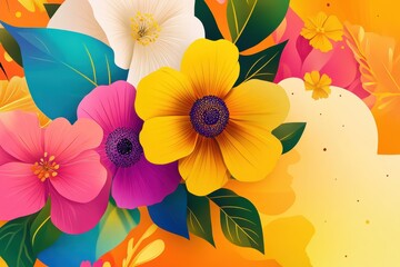 Vibrant Floral Arrangement with Yellow, Pink, and White Flowers