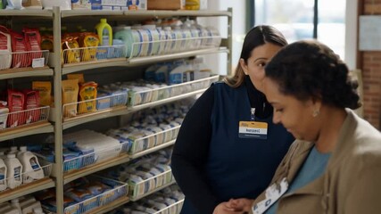 Helpful Shop Assistant Guiding Customer In Store