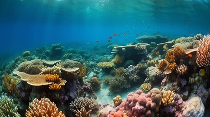 Vibrant Coral Reef Ecosystem With Colorful Fish