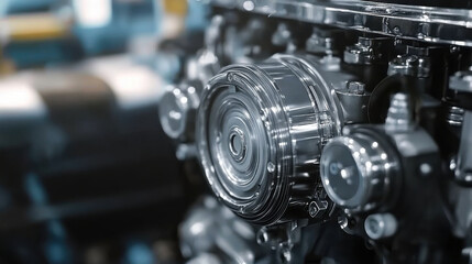 Fototapeta premium Automobile car gearbox with toothed wheels.