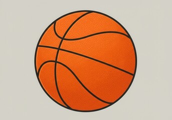 Fototapeta premium Minimalist basketball design with bold lines and textured detail
