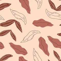 Flower seamless pattern design with beautiful flower and leaves. Flower art. floral and leaf pattern design for fabric, cotton, wallpaper, satin, gift wrap, carpet, background.	