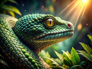 Close-up of a Striking Serpente, High Depth of Field