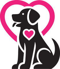 Dog with heart vector