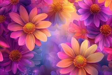 Obraz premium Close-up of Colorful Flower Petals with Soft Focus Background