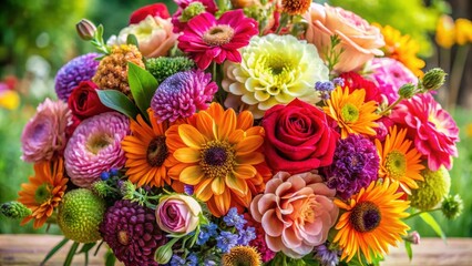 A Vibrant Tapestry of Blossoms, Each Petal a Story Unfolding, Displaying a Symphony of Colors and Textures, Evoking Joy and Wonder