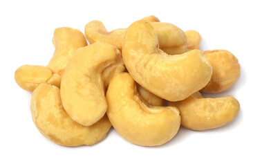 Cashew nut roasted isolated on white background