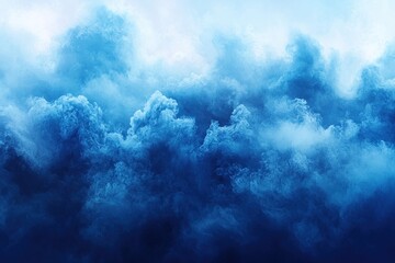 Fototapeta premium A serene depiction of swirling blue clouds, evoking a sense of calm and tranquility.