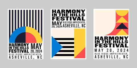 Event poster set with minimalist maximalist style, Promo  and sale flyer design for social media. Colorful poster collection for print. Trendy poster design for print and promotion