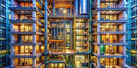 Cross-Section High-Rise Building: Infrastructure & Utilities Revealed