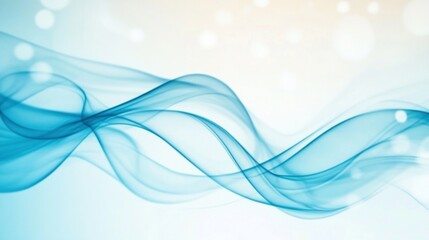 Fototapeta premium Gentle blue light waves flow seamlessly across a soft background, offering a calm and tranquil atmosphere ideal for design and digital art