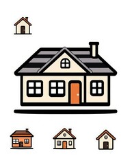 Fototapeta premium house icon set. set of house icons. Icon Apps, Icon Webs, simple logo house. Icone flyer.