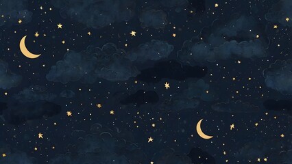 Naklejka premium night sky with stars pattern