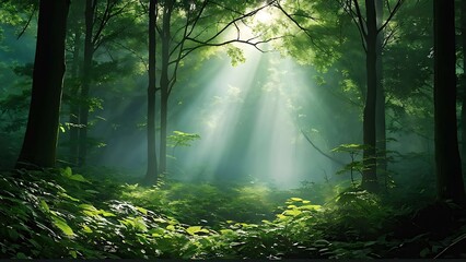 sunrise in the forest