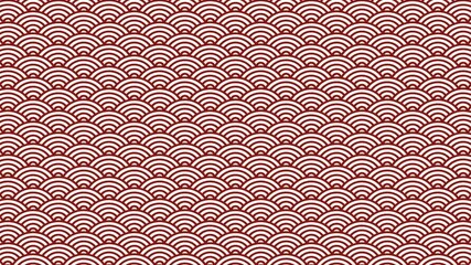 Red and white asian chinese new year celebration background, abstract Japanese cloud wave art pattern design backdrop animation, traditional minimal circle lunar festival loop wallpaper