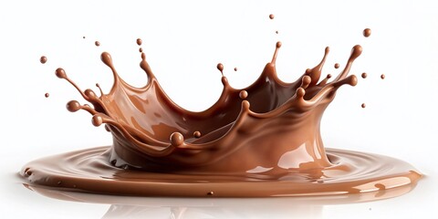 Fototapeta premium Delicious Chocolate Milk Splash: Isolated Background Cutout Stock Photo