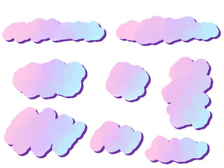 カラフルなグラデーションの吹き出し素材